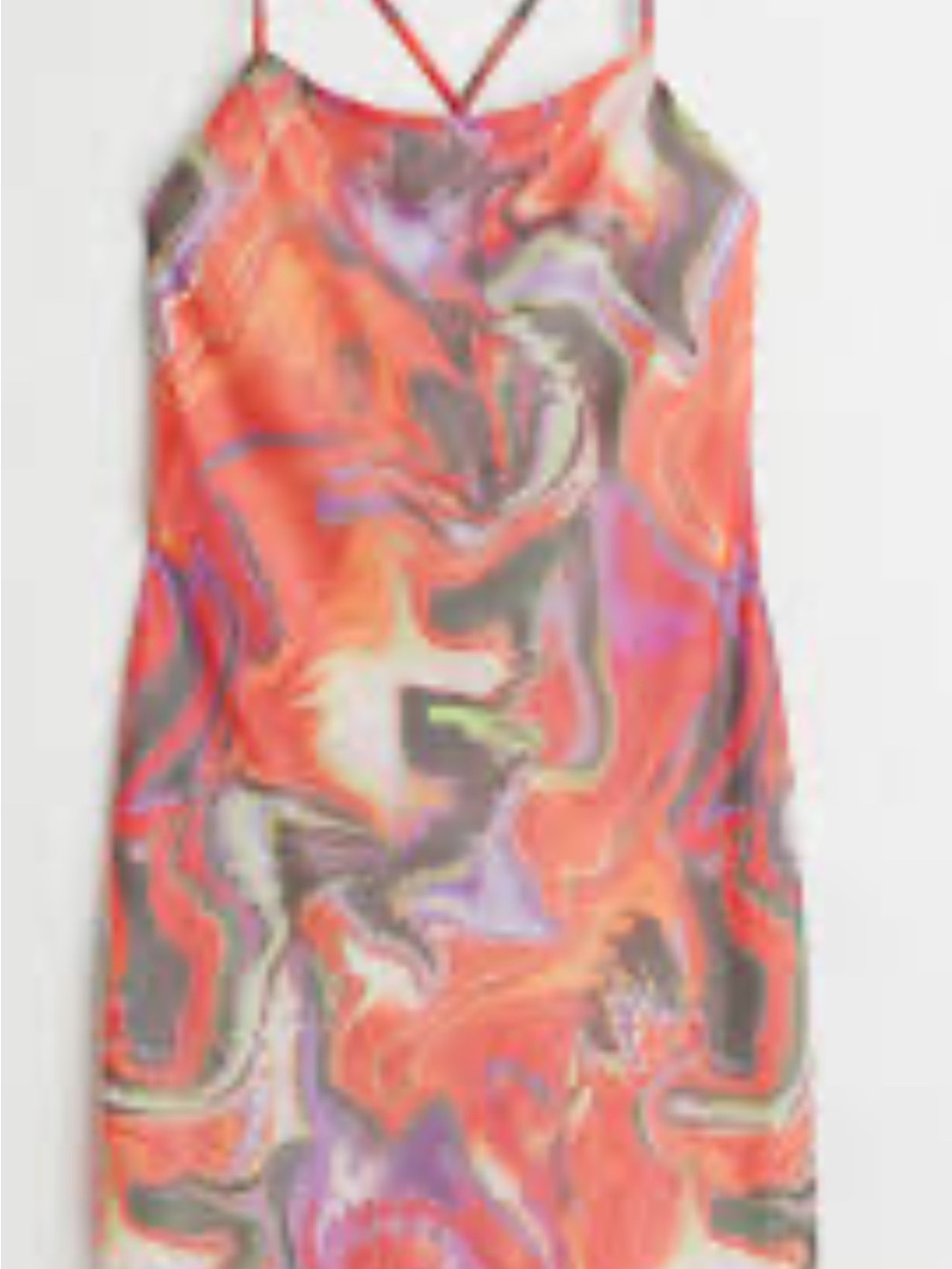 H&M Orange Marble Print Mini Slip Dress